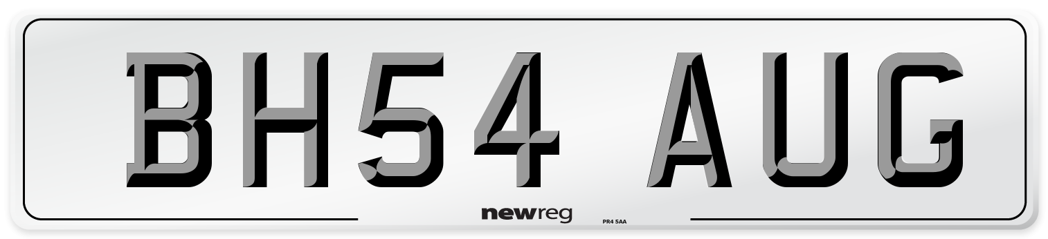 BH54 AUG Number Plate from New Reg